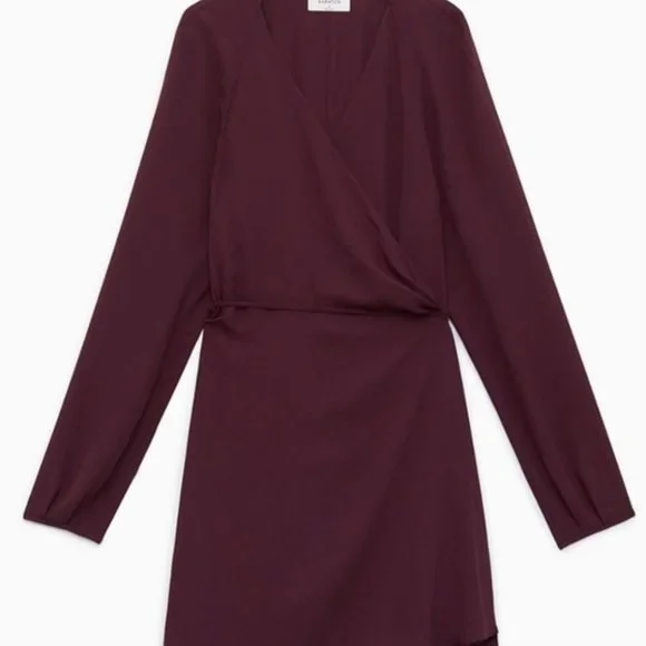 Aritzia | Dresses | Aritziababaton Degrazia Wrap Dress Burgundy Xxs |  Poshmark